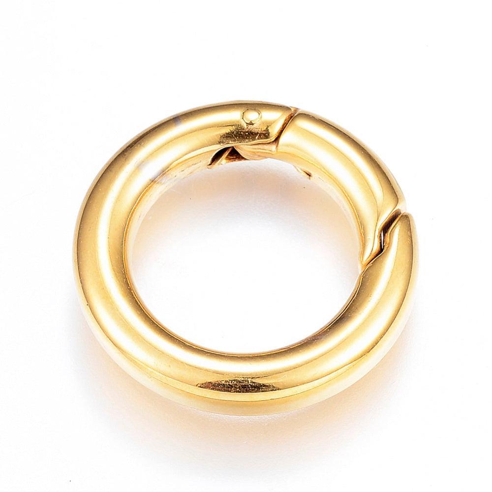Veersluiting Ring Premium RVS Goud 20.5x3.5mm - per stuk-Sluitingen-Kraaltjes van Renate