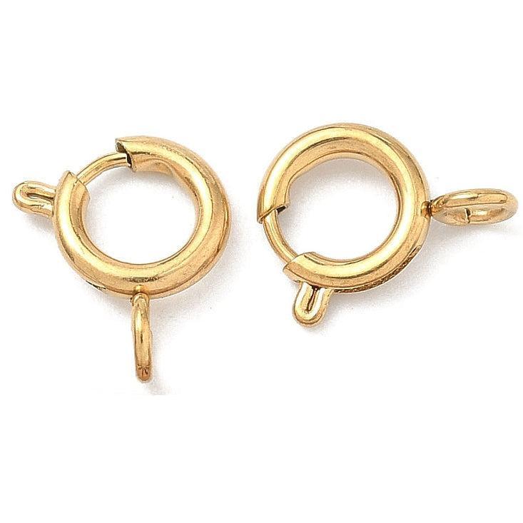 RVS Veersluiting Goud 18K 12x10x2mm - per stuk-Sluitingen-Kraaltjes van Renate