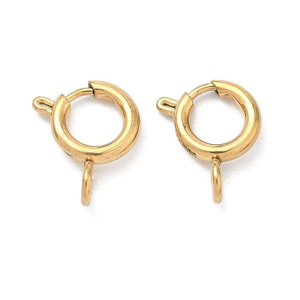 RVS Veersluiting Goud 18K 12x10x2mm - per stuk-Sluitingen-Kraaltjes van Renate