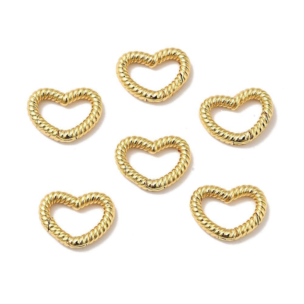 Veersluiting twist hart 18K Gold Plated 17mm - per stuk-Onderdelen-Kraaltjes van Renate