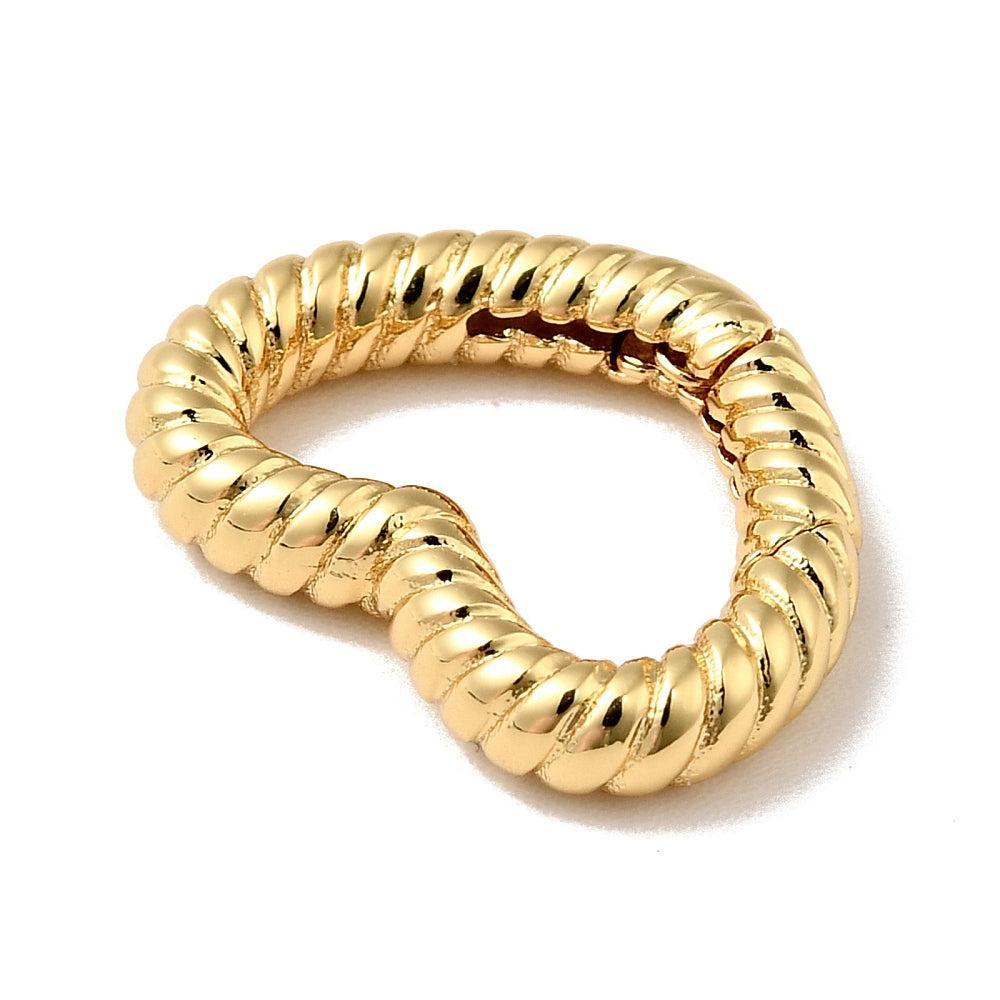 Veersluiting twist hart 18K Gold Plated 17mm - per stuk-Onderdelen-Kraaltjes van Renate