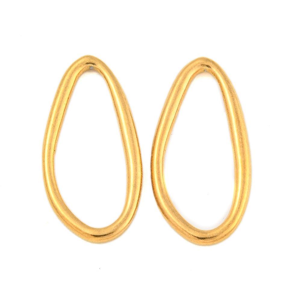 Verbindingsring Druppel RVS Goud 29x14.5mm - per stuk-Onderdelen-Kraaltjes van Renate