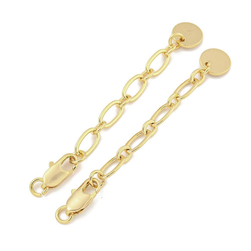 Messing Verlengketting Eindschakel Goud 4mm - per stuk-Onderdelen-Kraaltjes van Renate