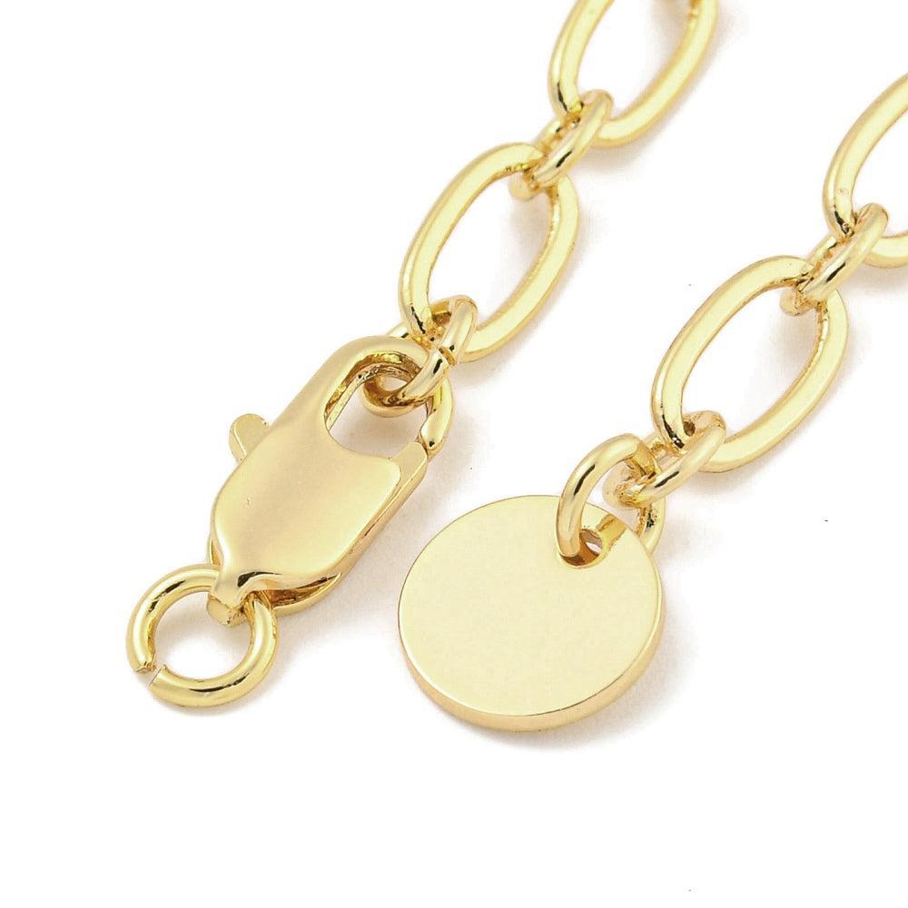 Messing Verlengketting Eindschakel Goud 4mm - per stuk-Onderdelen-Kraaltjes van Renate