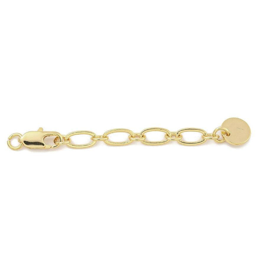 Messing Verlengketting Eindschakel Goud 4mm - per stuk-Onderdelen-Kraaltjes van Renate