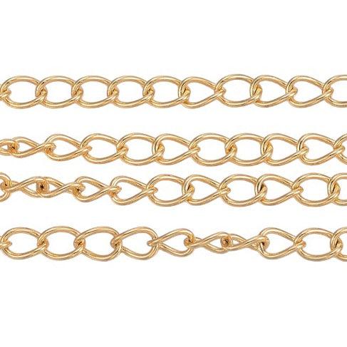 Verlengketting RVS goud platte schakel 3.5x2.5mm - prijs per 10cm-ketting-Kraaltjes van Renate