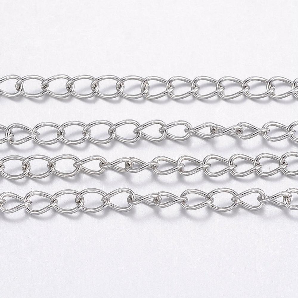 Verlengketting RVS Zilver 3.5x2.5mm - per 10cm-Ketting-Kraaltjes van Renate