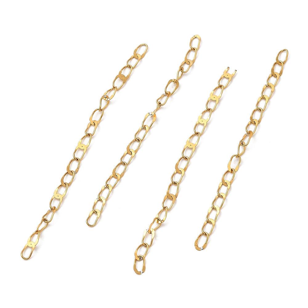Verlengketting RVS goud 58x2.5mm- per stuk-onderdelen-Kraaltjes van Renate