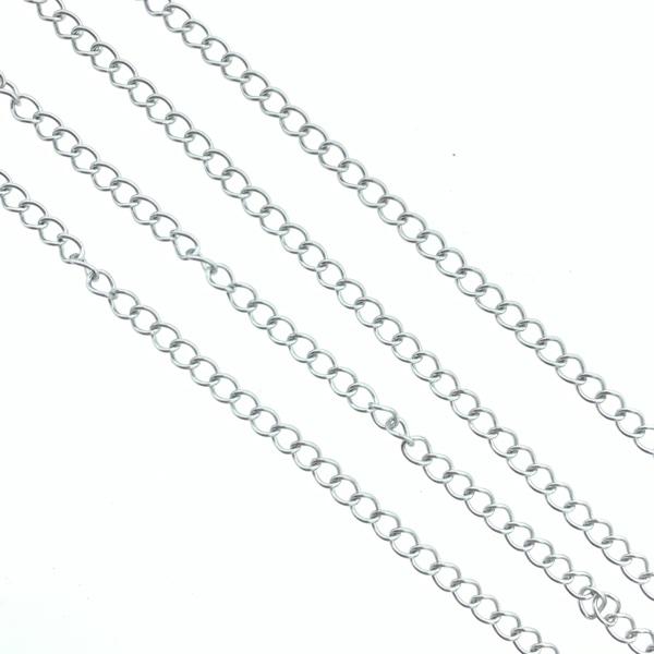 Verlengketting RVS platte schakel 3.5x2.5mm - prijs per 10cm-Kraaltjes van Renate