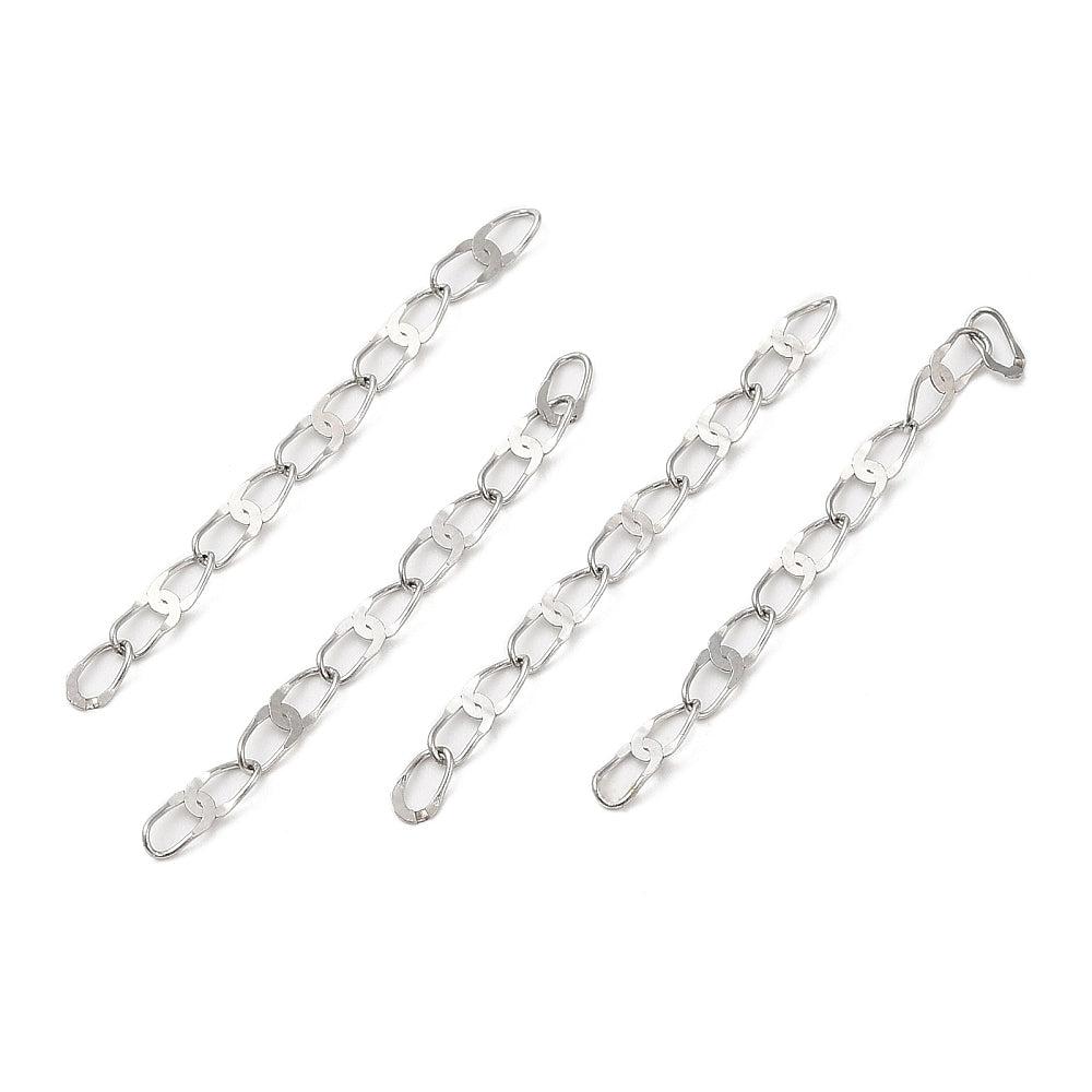 Verlengketting RVS zilver 35x2.5mm- per stuk-onderdelen-Kraaltjes van Renate