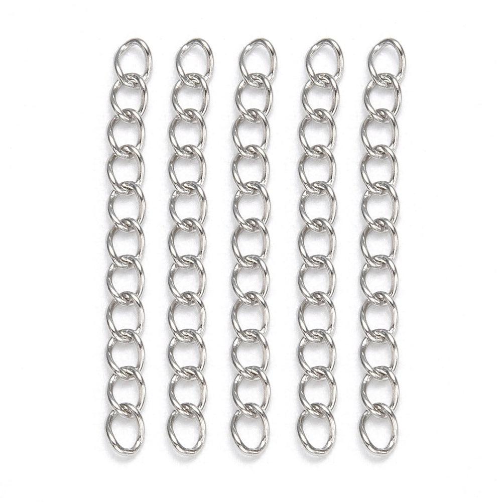 Verlengketting RVS zilver 50x3mm- per stuk-onderdelen-Kraaltjes van Renate