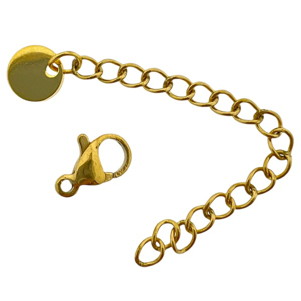 Complete sluiting goud met 6mm muntje RVS - 60mm-onderdelen-Kraaltjes van Renate