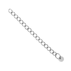 Verlengketting met 4mm muntje RVS 50mm-Kraaltjes van Renate
