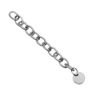Verlengketting met 8mm muntje RVS 60mm-Kraaltjes van Renate