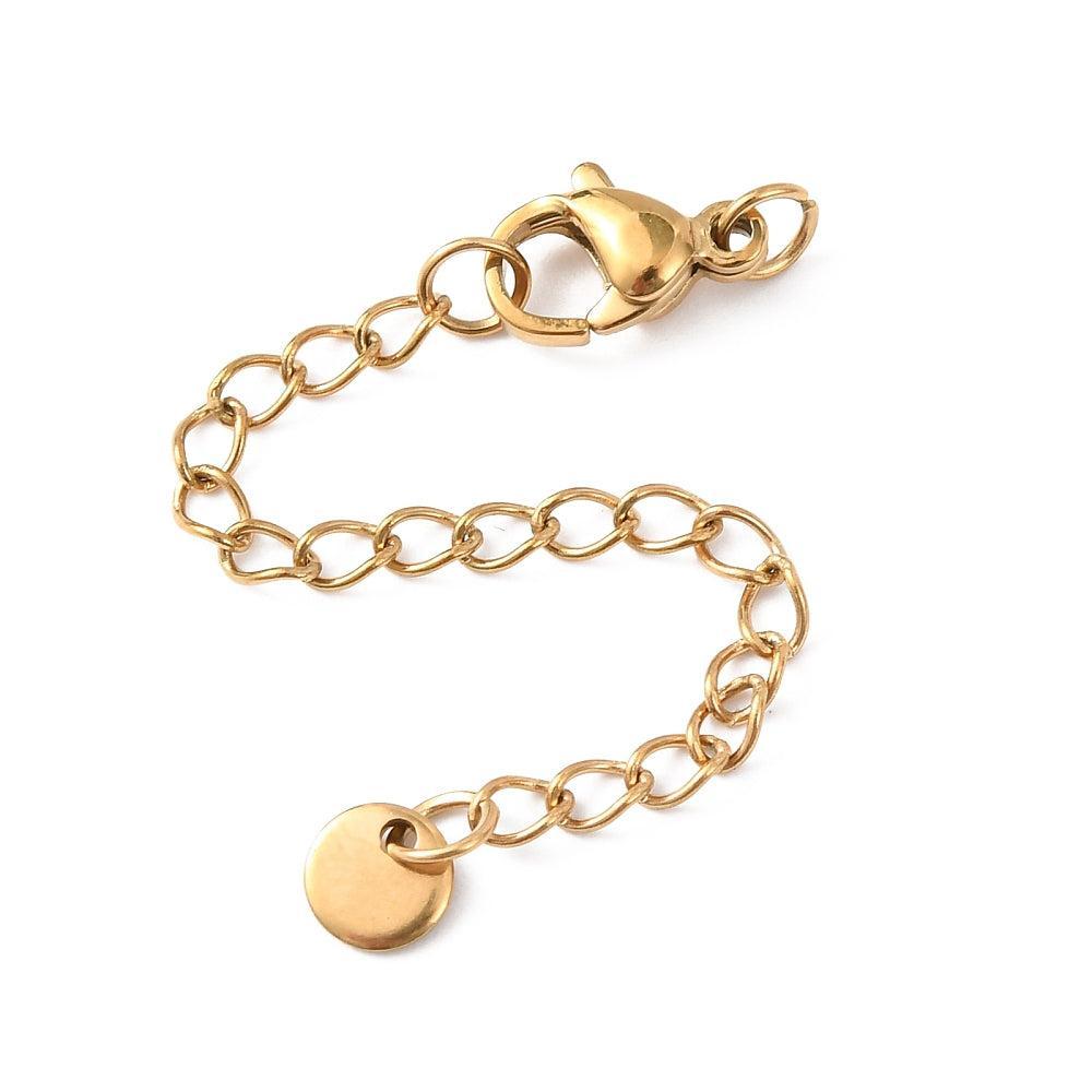 Verlengketting met Bedel Premium 18k RVS Goud 67mm - per stuk-Kralen-Kraaltjes van Renate
