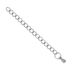 Verlengketting met druppeltje RVS zilver 50mm-onderdelen-Kraaltjes van Renate