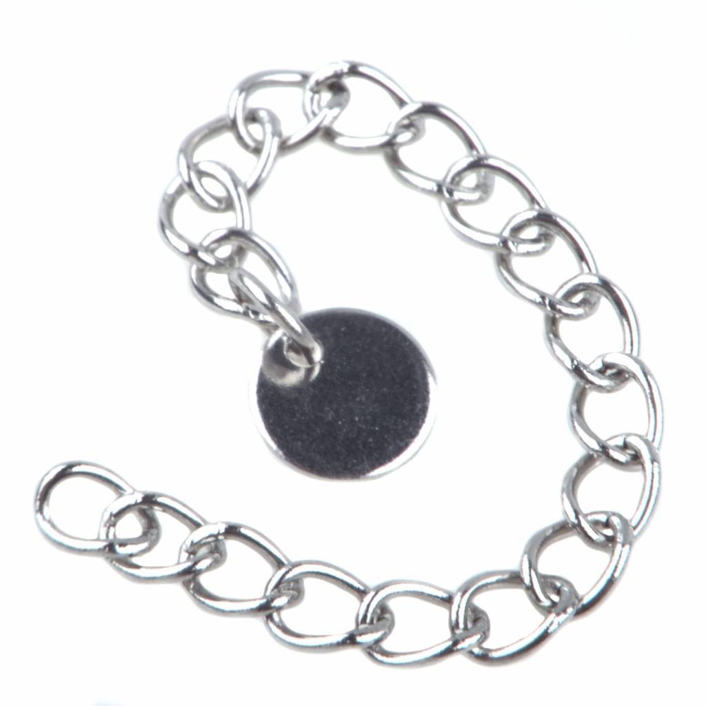 Verlengketting met muntje RVS 56x3mm-Kraaltjes van Renate