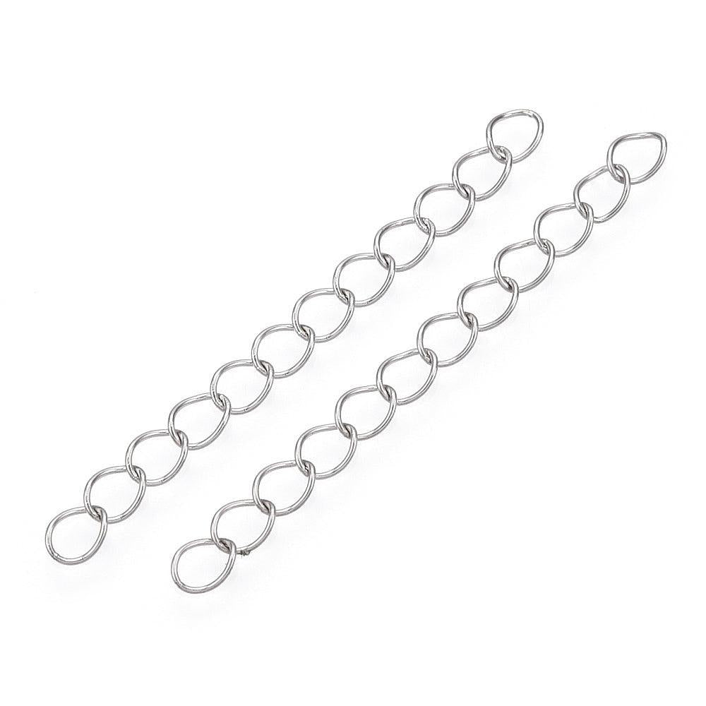 Verlengketting zilver 5cm- per 10 stuks-bedels-Kraaltjes van Renate
