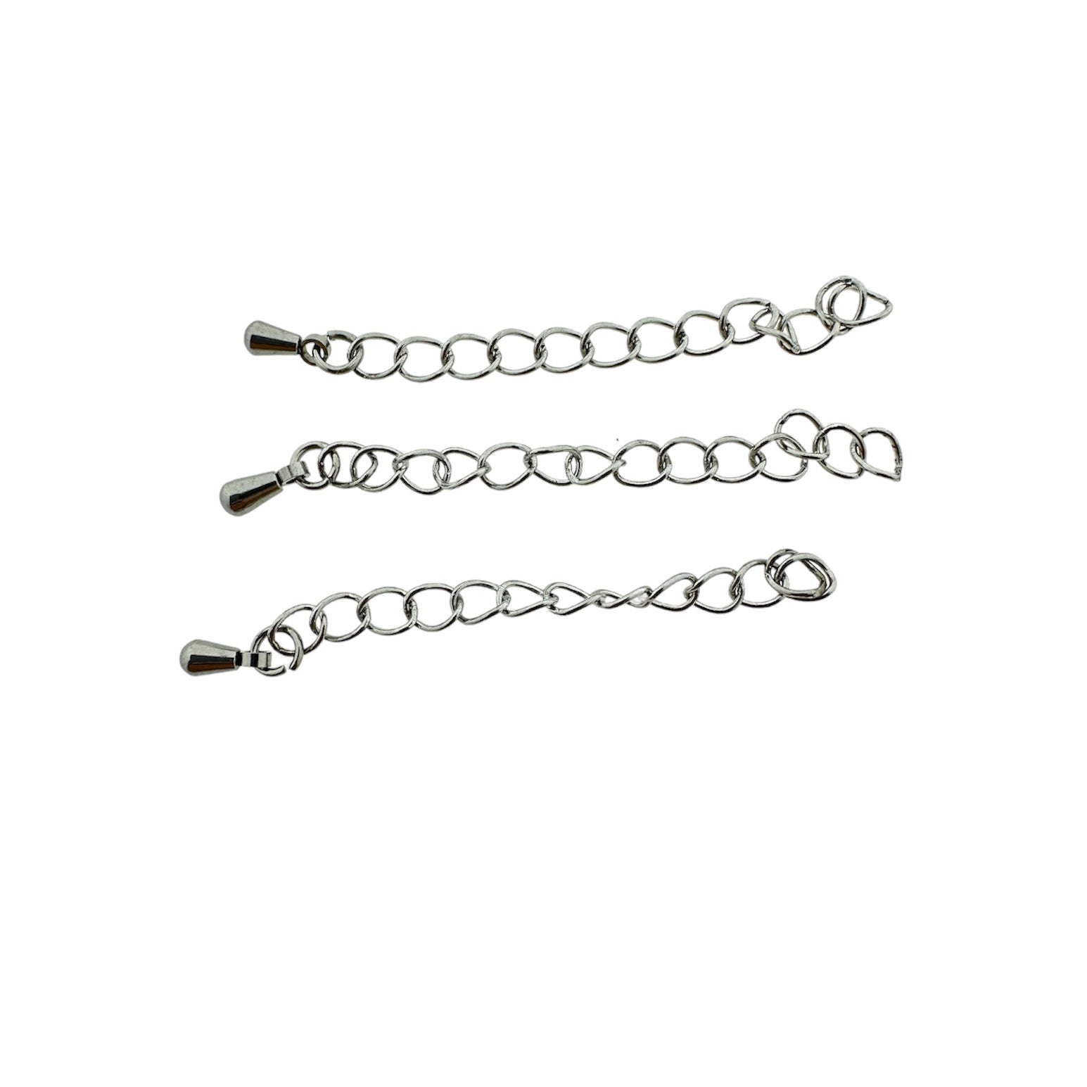 Verlengketting zilver RVS 60mm teardrop 8mm- per 3 stuks-onderdelen-Kraaltjes van Renate