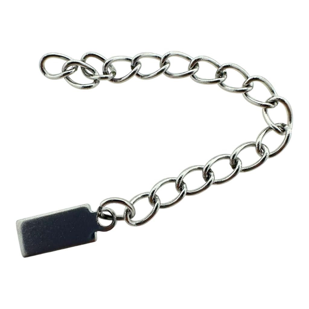 Complete sluiting zilver met 10x4mm Tag RVS - 63mm-onderdelen-Kraaltjes van Renate