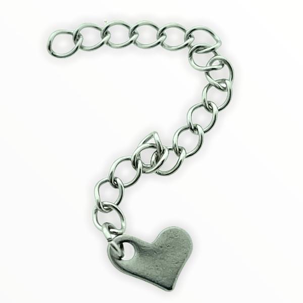 Verlengketting zilver met hart RVS - 58mm-Kraaltjes van Renate