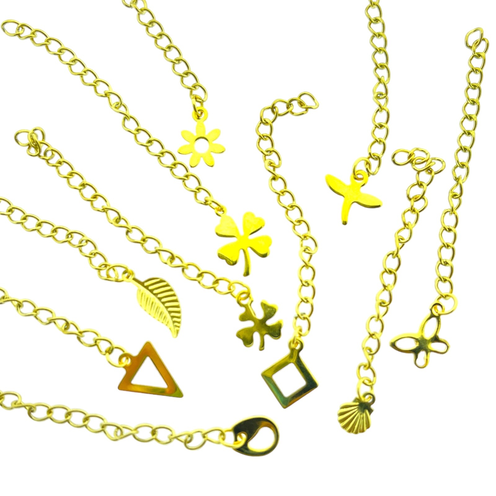 Verlengkettingset goud met hanger - 10 stuks-onderdelen-Kraaltjes van Renate