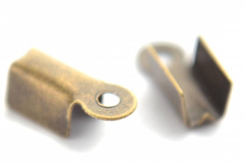 Veterklem metaal brons 8x4mm per 11 stuks-Kraaltjes van Renate