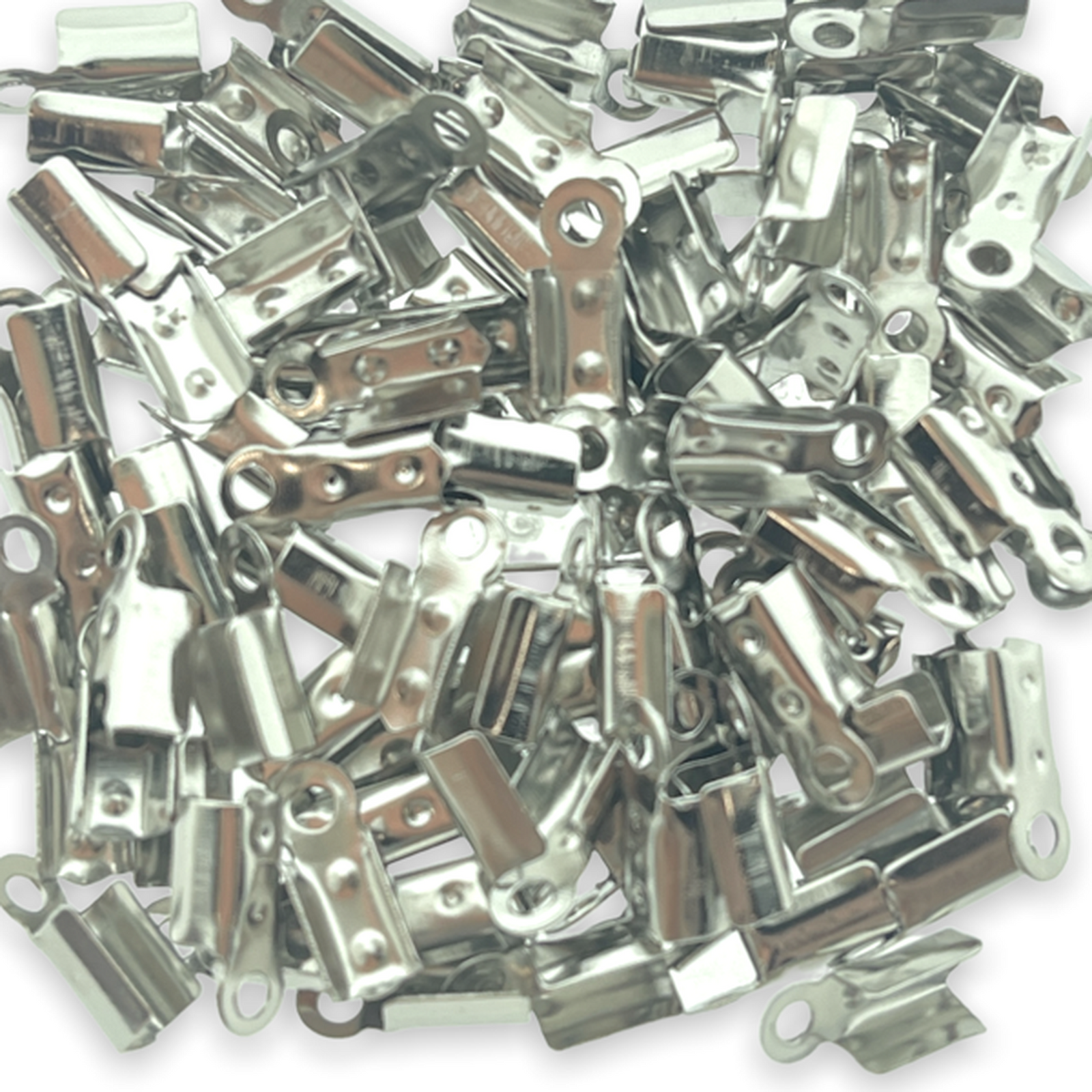 Veterklem zilver 8x4mm per 50 stuks-onderdelen-Kraaltjes van Renate