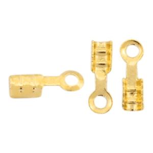 Veterklemmen Ø1mm Goud DQ 7,5x2mm - 8 stuks-Kraaltjes van Renate
