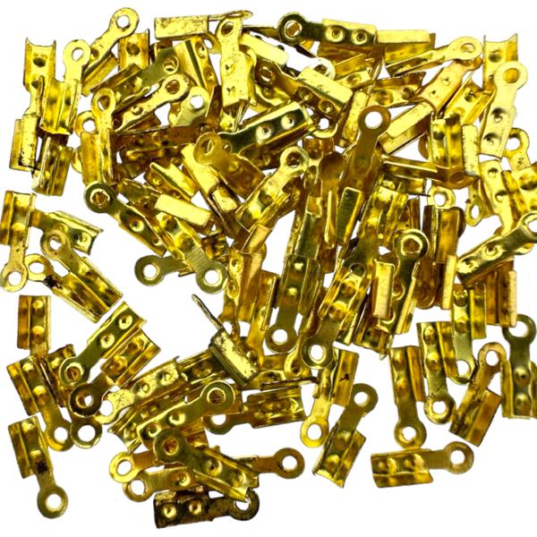 Veterklemmen goud 10x3mm- per ±55-onderdelen-Kraaltjes van Renate