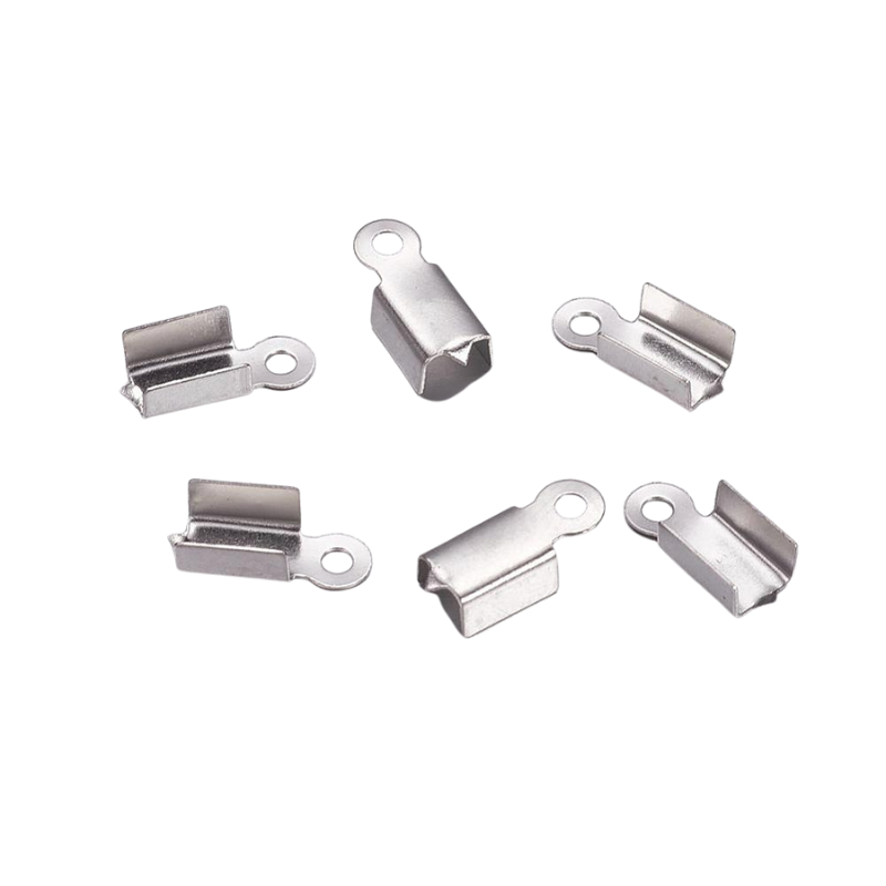 Veterklemmen zilver RVS 9,5mm - per 4 stuks-Onderdelen-Kraaltjes van Renate