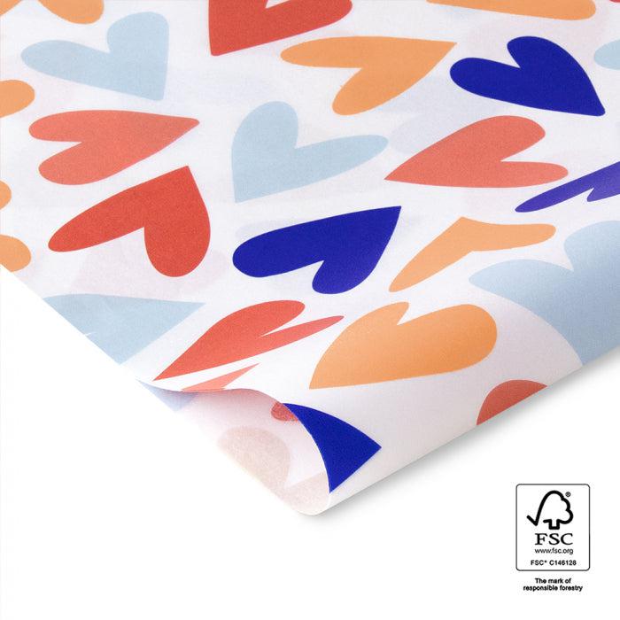 Vloeipapier Big Hearts Holland 150x70cm - 5 stuks-Gifts-Kraaltjes van Renate