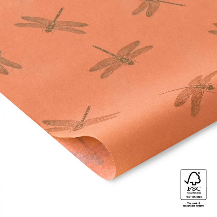 Vloeipapier Dragonfly Salmon Orange 150x70cm - 5 stuks-Gifts-Kraaltjes van Renate