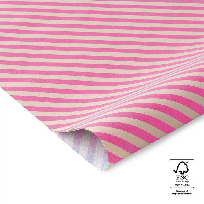 Vloeipapier Stripes Pink Beige 150x70cm - 5 stuks-Gifts-Kraaltjes van Renate