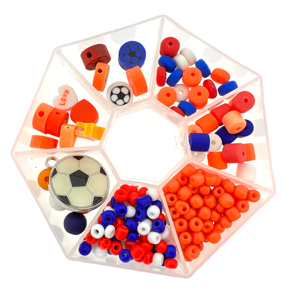 WK Oranje DIY rocailles & polymeer box 6/0-DIY-Kraaltjes van Renate
