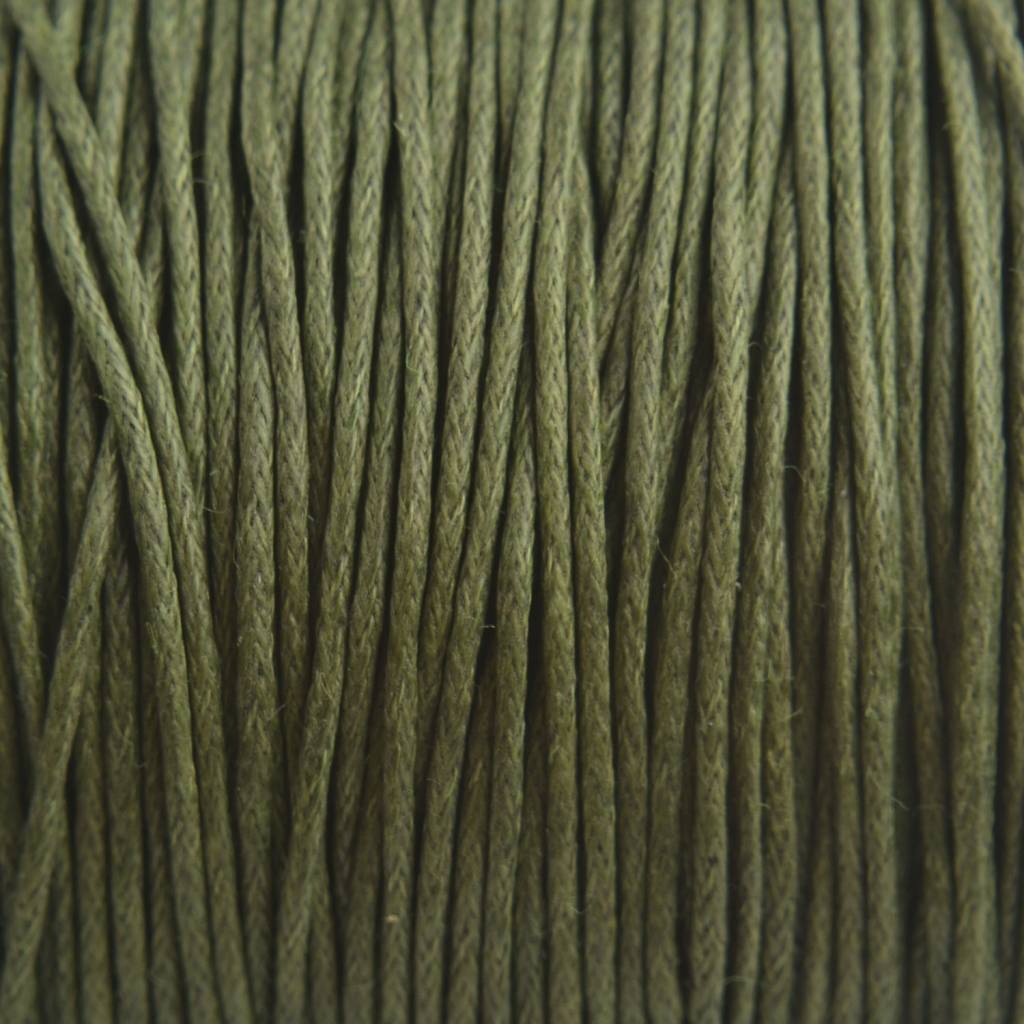 Waxkoord Dark army green 1mm - 10 meter-Kraaltjes van Renate