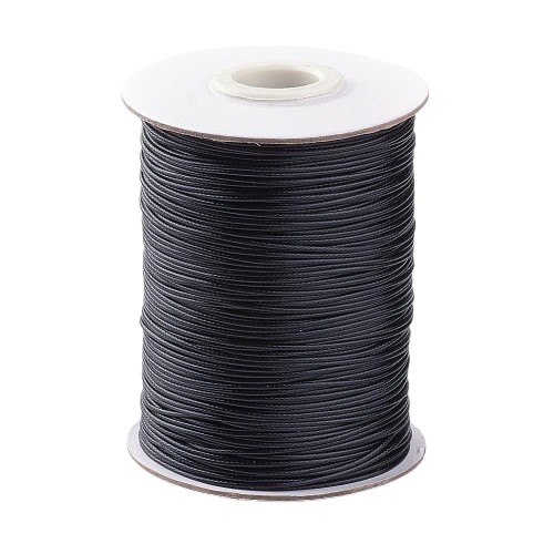 Waxkoord Shiny Zwart 1mm - 5 meter-Koord-Kraaltjes van Renate