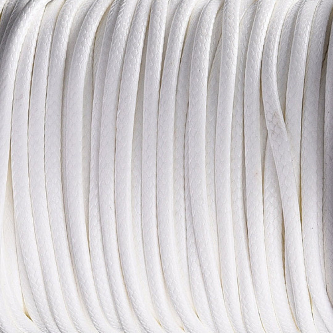 Waxkoord Wit 3mm - 1 meter-koord-Kraaltjes van Renate