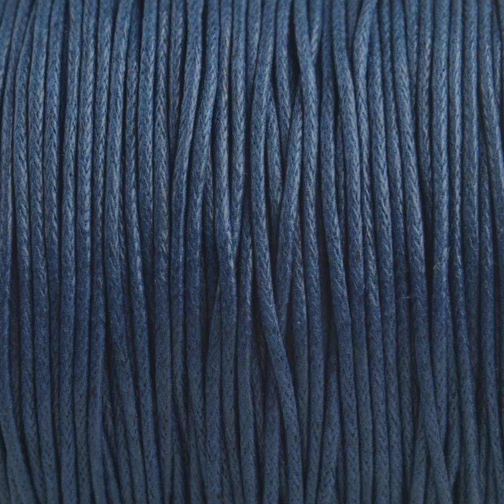 Waxkoord donker blauw 1mm - 10 meter-Kraaltjes van Renate