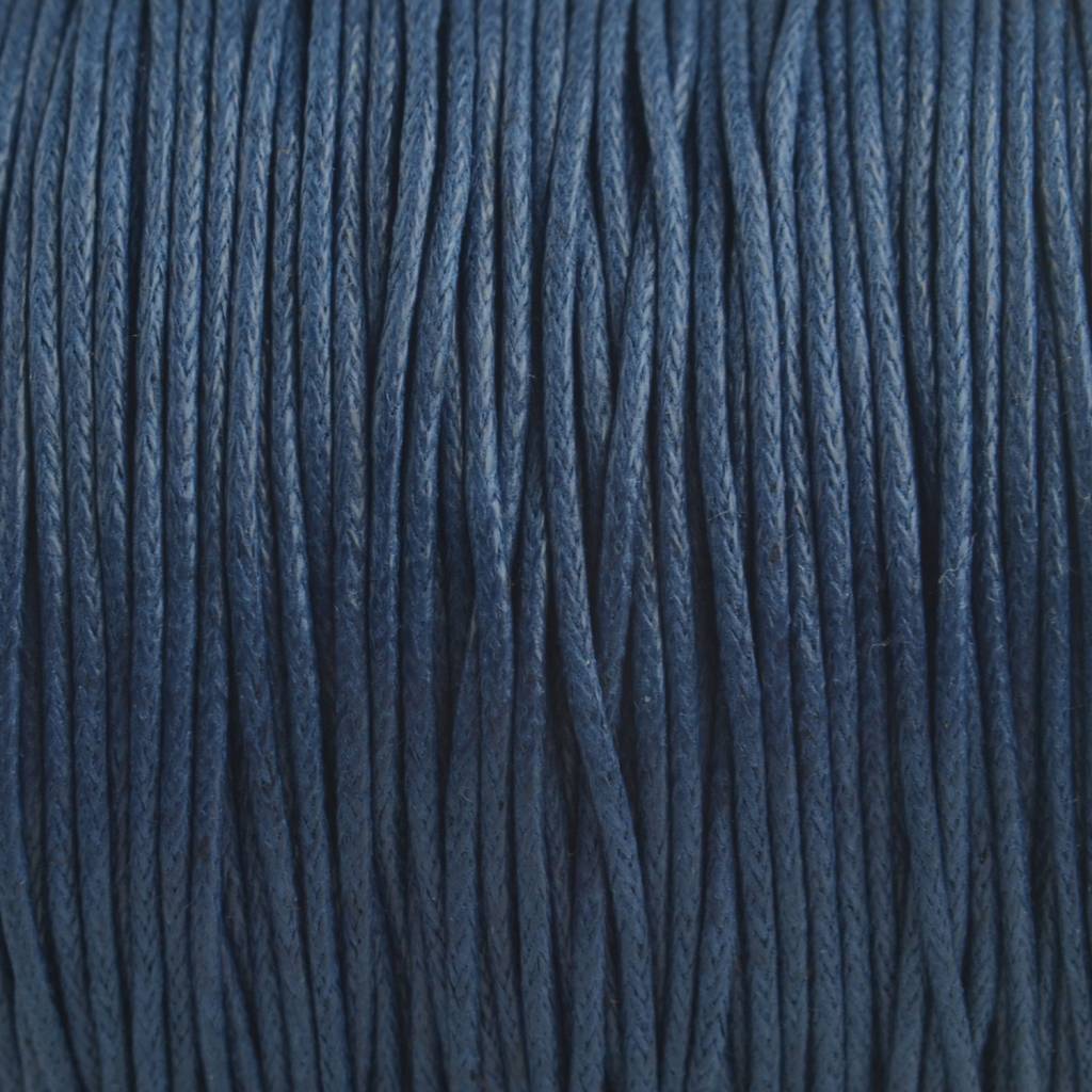 Waxkoord donker blauw 1mm - 10 meter-Kraaltjes van Renate