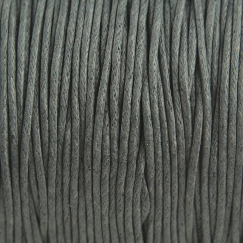 Waxkoord donker grijs 1mm - 10 meter-Kraaltjes van Renate
