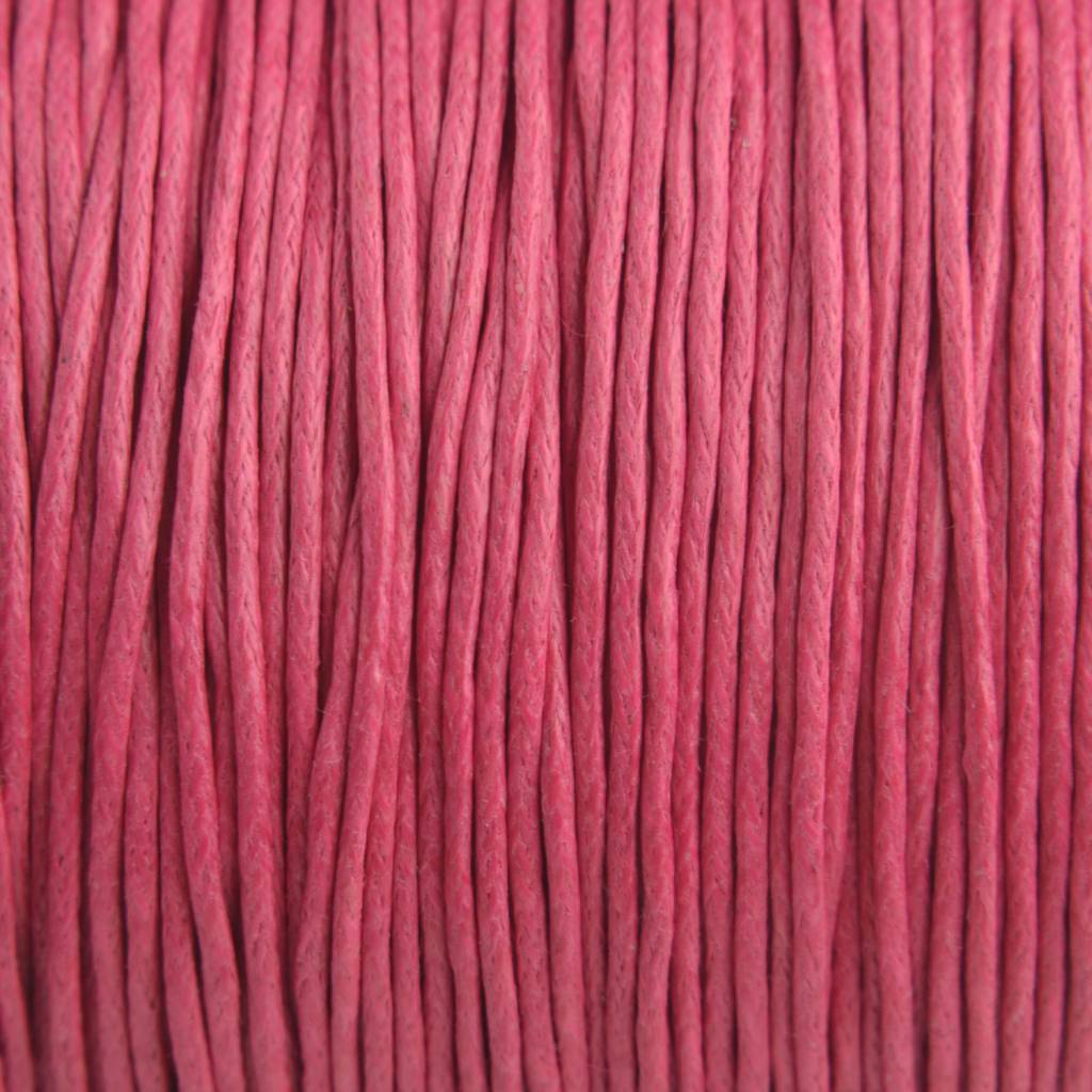 Waxkoord fuchsia roze 1mm - 10 meter-Kraaltjes van Renate