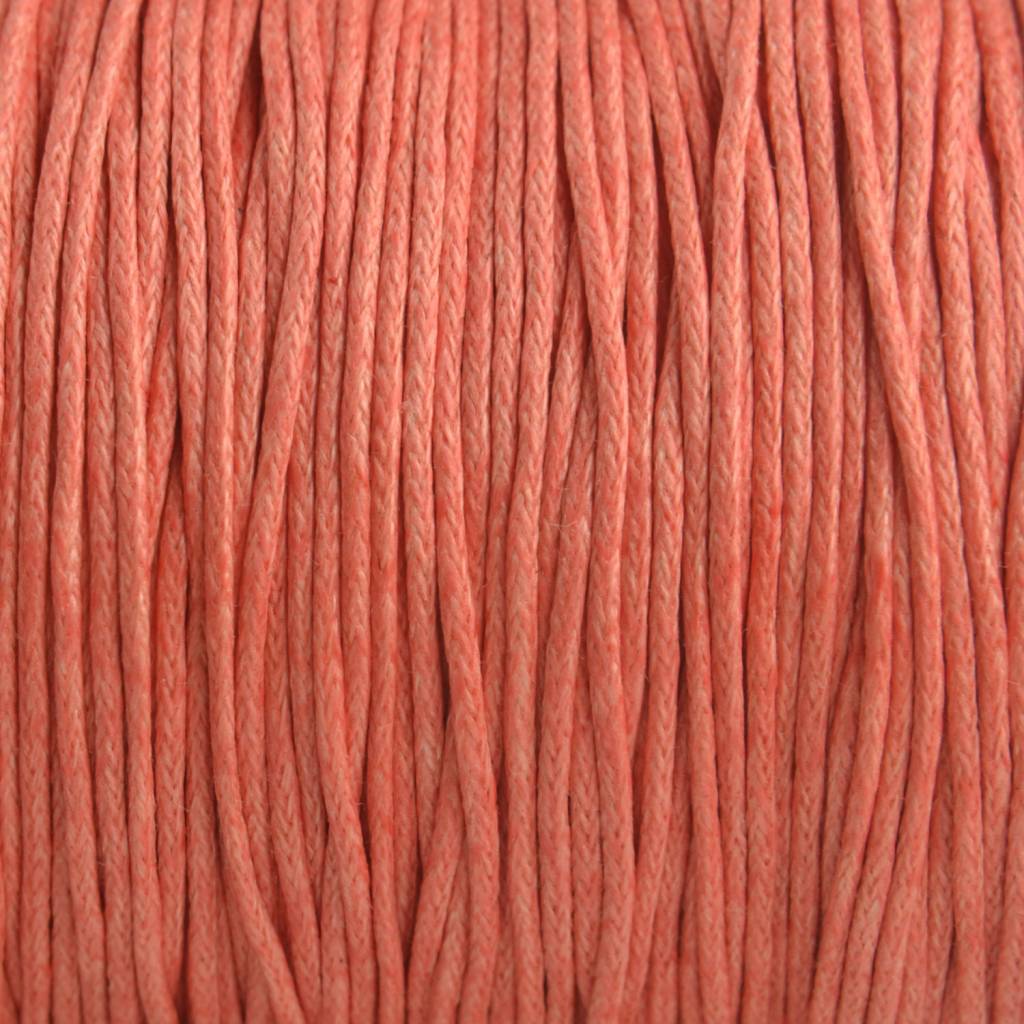 Waxkoord light coral 1mm - 10 meter-Kraaltjes van Renate