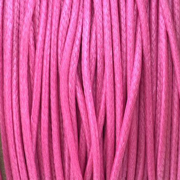 Waxkoord shiny Bright pink 1mm - 8 meter-Kraaltjes van Renate