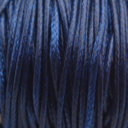 Waxkoord shiny Midnight blue 1mm - 8 meter-Kraaltjes van Renate