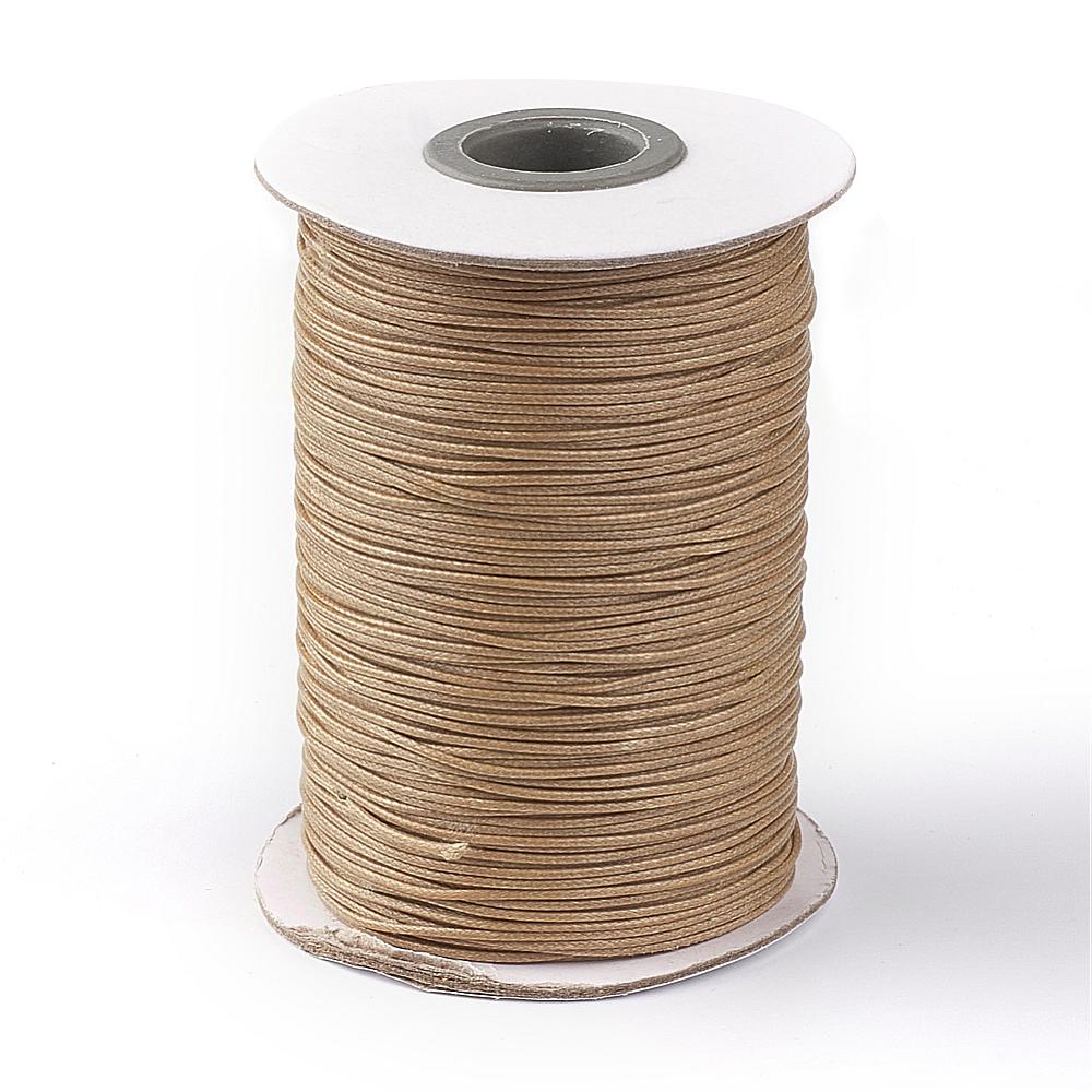 Waxkoord shiny Tan 1mm - 5 meter-koord-Kraaltjes van Renate