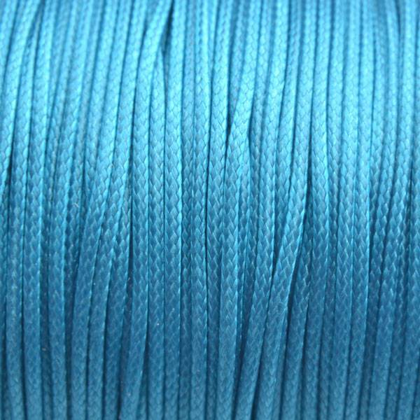 Waxkoord shiny aqua blue 1mm - 8 meter-Kraaltjes van Renate