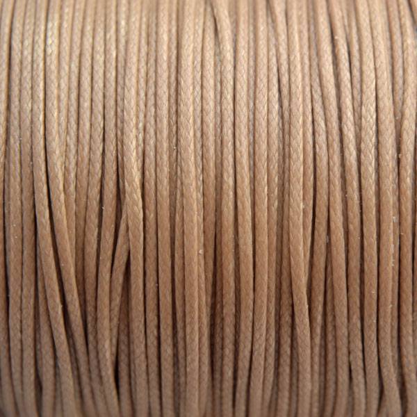 Waxkoord shiny beige bruin 1mm - 8 meter-Kraaltjes van Renate