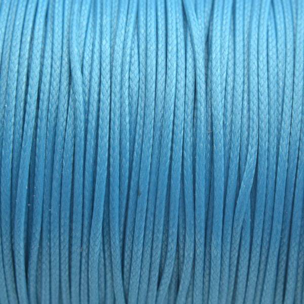 Waxkoord shiny blue 1mm - 8 meter-Kraaltjes van Renate