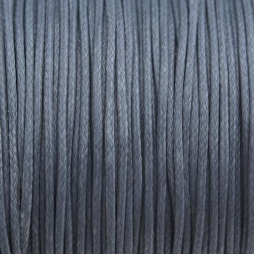 Waxkoord shiny dark grey 1mm - 8 meter-Kraaltjes van Renate